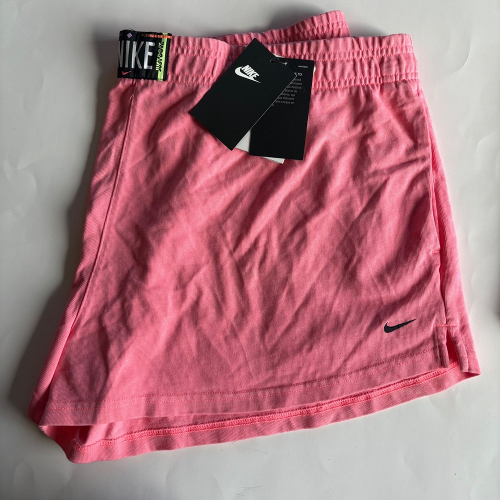 NIKE Womens XXL Loose Fit Pull On Sweat Shorts Pink Washed Retro NEW Hi-Rise